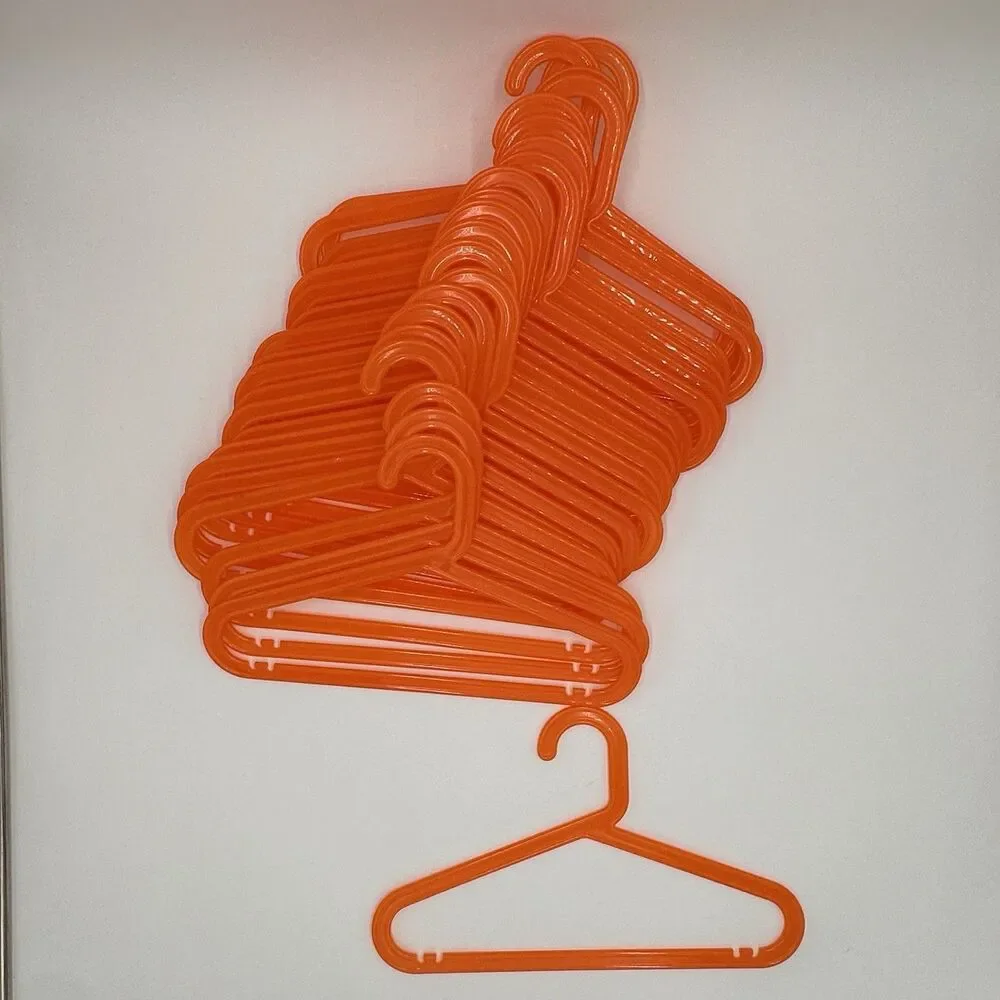 IKEA BAGIS Childrens Clothes Hangers Anna Efverlund Orange Lot of 22 Vintage